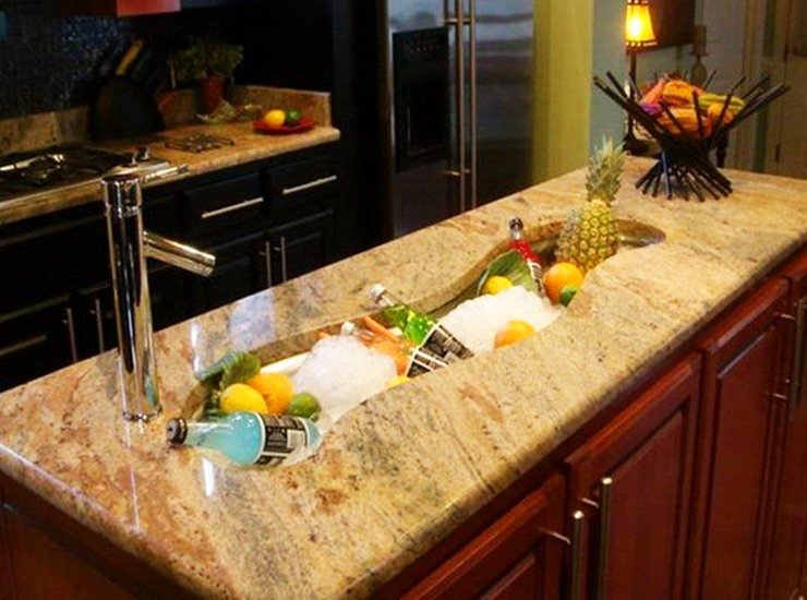 Long River Island Kitchen Sink Ideas