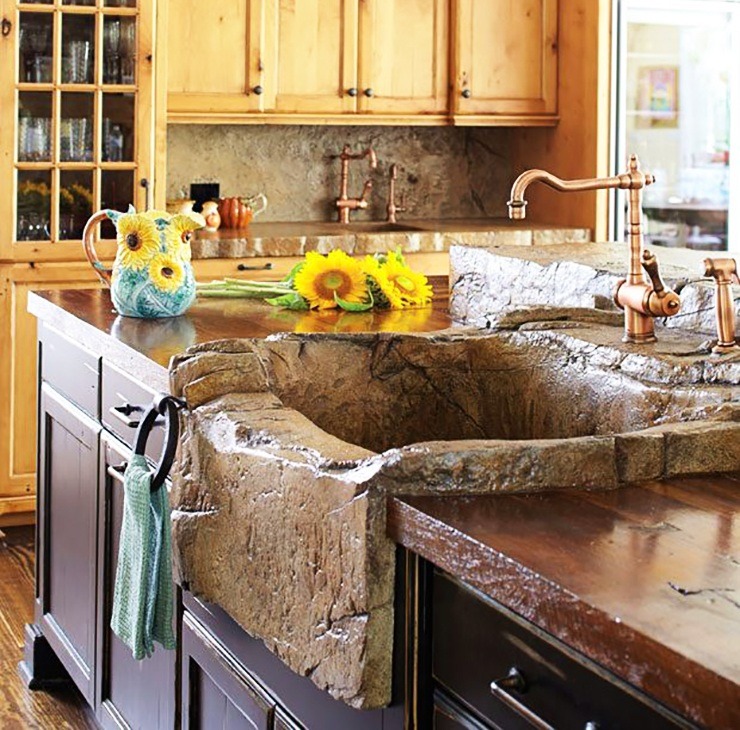 Stone Farmhouse Kitchen Sink