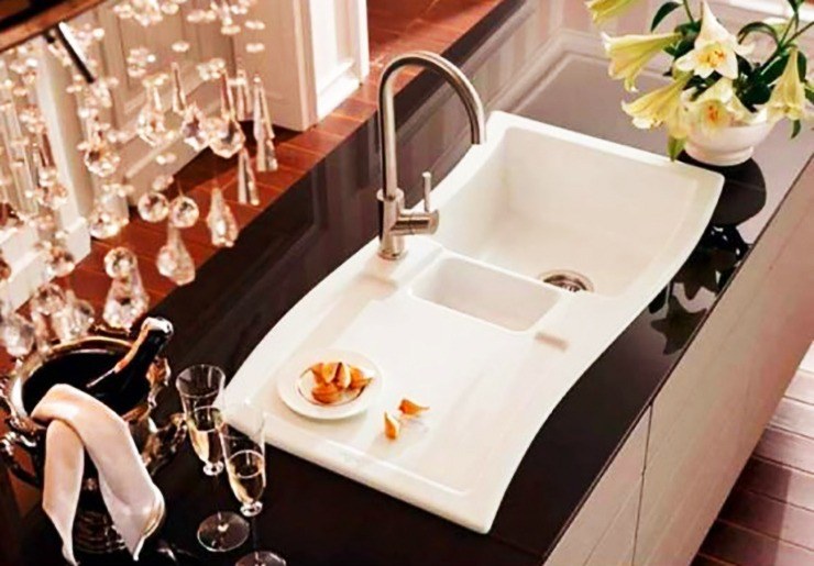 classy kitchen sink with wash and rinse sides