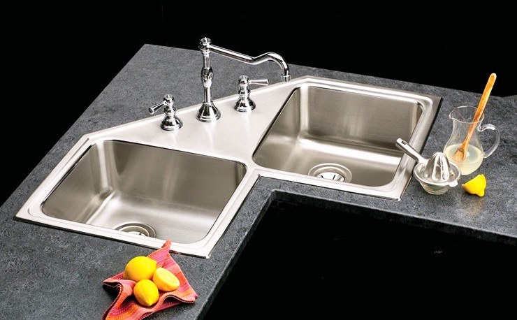 double corner kitchen sink