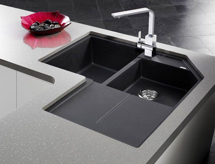 modern farmhouse kitchen sink with drainage