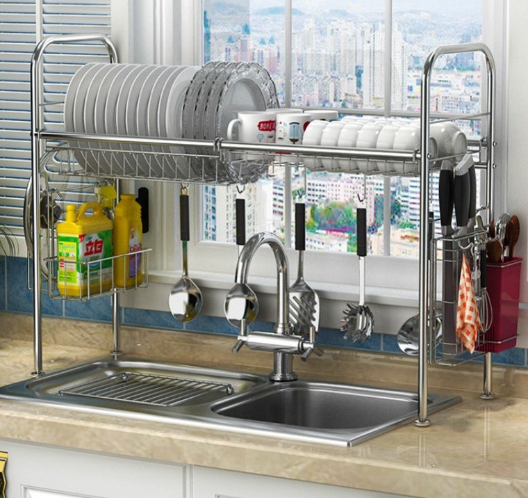 standard stainless kitchen sink with storage