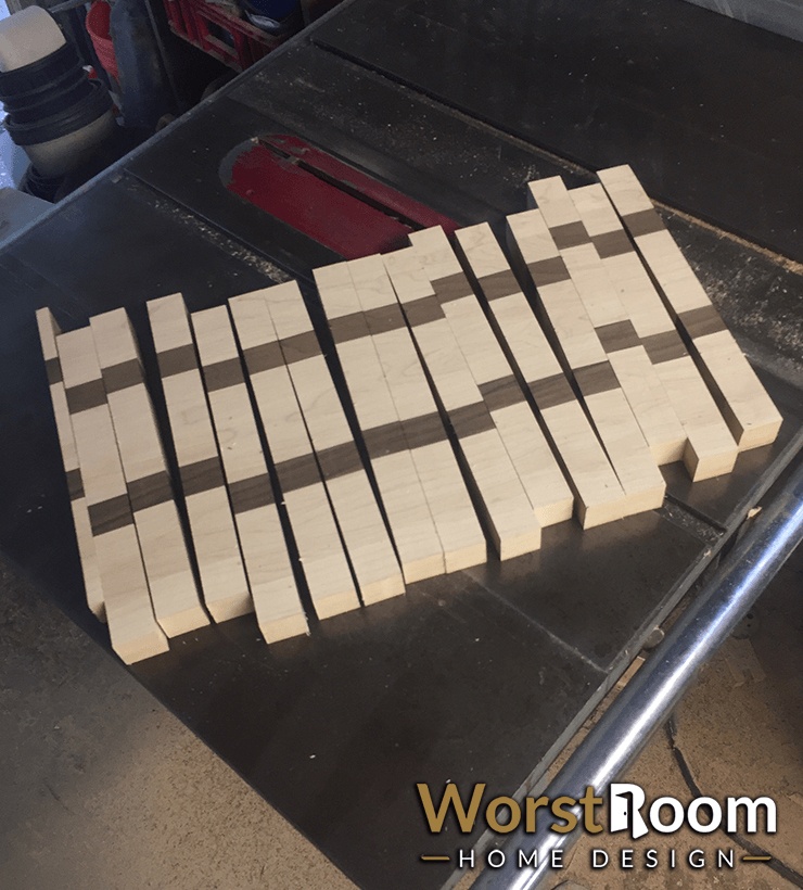 cut cutting board planks in opposite direction