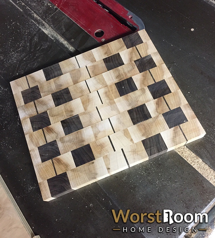 cut off rough edges from cutting board