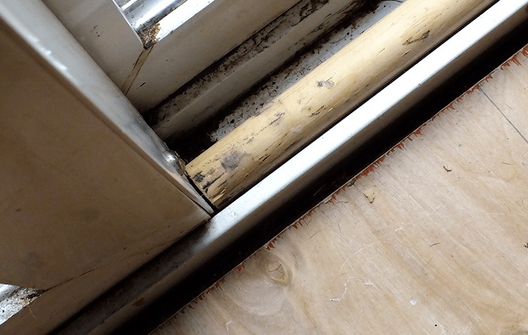 dowel in sliding door track