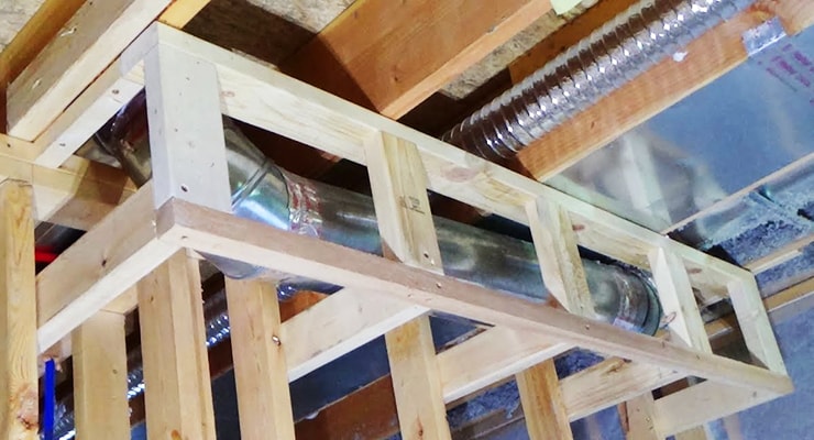 box in pipes with soffit to hide