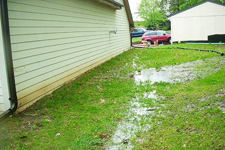 yard slope grading for water drainage