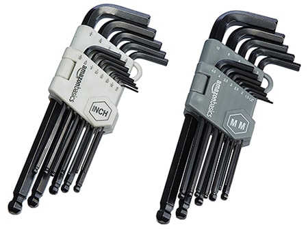 allen wrenches are often called allen keys or hex keys due to how they fit into a bolt head like a screw driver would