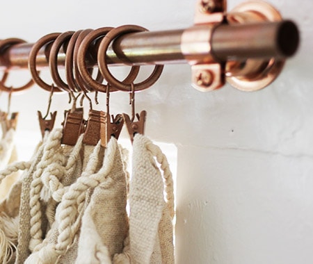 copper pipes are creative curtain rods