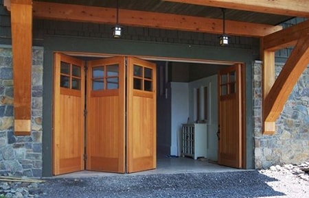 garage door shifted to one side