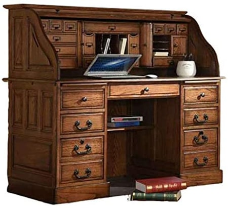 rolltop desks are an old style of desk that have a closing lid to offer you privacy and security