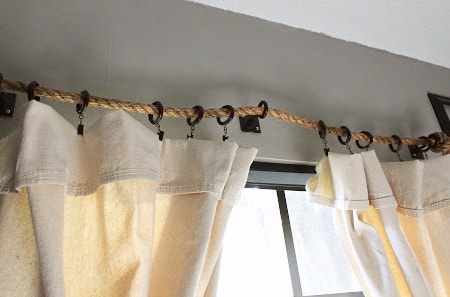 ropes make a unique alternative to curtain rods