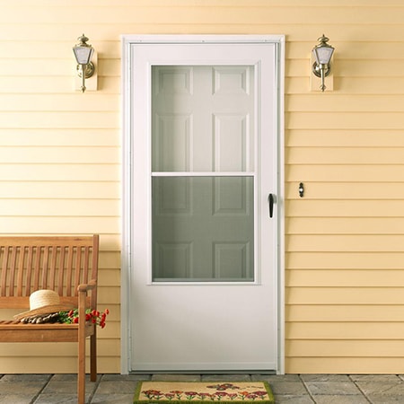 storm doors are great alternatives to screen doors and have window screen alternatives that you can open