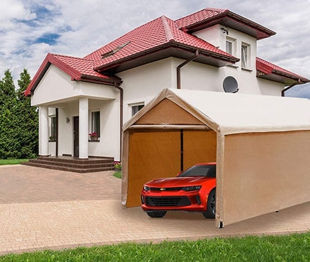 tent canopies that are large enough to park your car in are great to defend against weather and falling tree branches, etc.