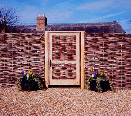 wattle fence with a gate