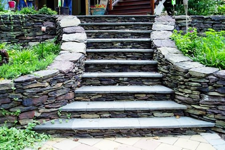 installing natural stone steps