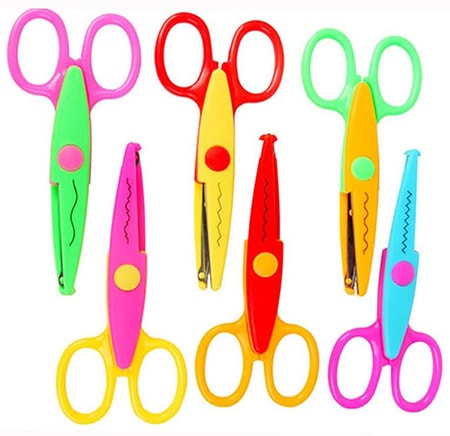 decorative scissors are scissor types with designs built into the blades so that the cuts create patterns