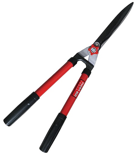 hedge shears are designed to trim the leaves and small branches of shrubs