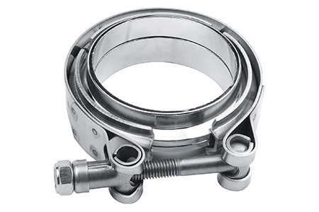 marmon clamps are band clamps with a ring and flange that are hand tightened by a bolt