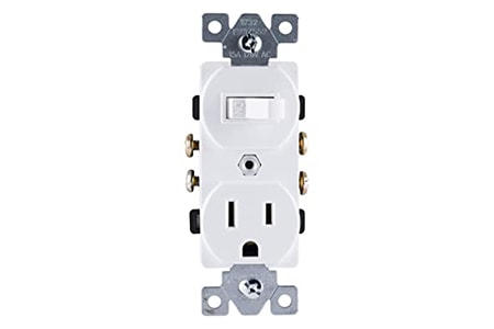pole receptacle combo light switch has a power outlet on it