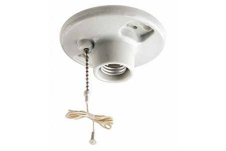 pull cord light switches are found in attics, ceiling fans, and anywhere else a light fixture is situated above the user