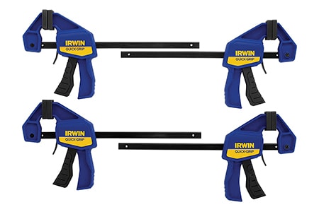 quick action clamps are like sash clamps but can be maneuvered much faster with gripping and releasing and then ratcheted tighter with a handle