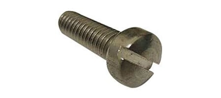 a slotted screw head is very common