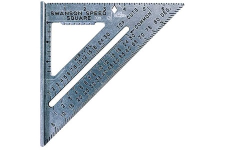 a construction square and especially a speed square helps not only measure stair treads but also helps with achieving perfect right angles