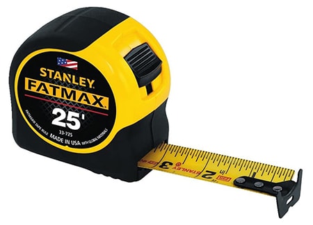 a tape measure is a classic and fast way of measuring the length of something especially the tread of each stair