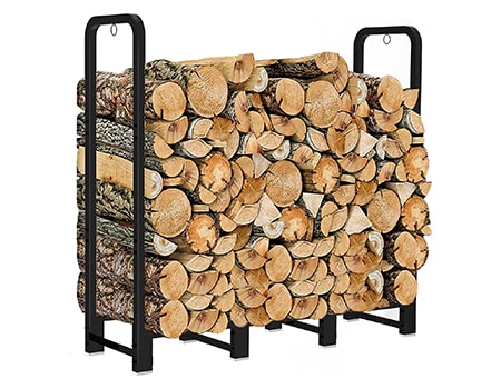 firewood log rack stand are important outdoor fire pit tools and accessories to stack your wood and keep it dry so it's ready to burn