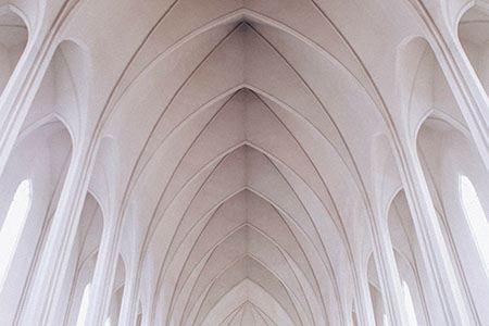 Cathedral ceiling types are usually found in churches