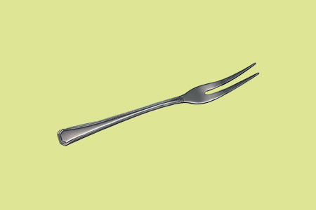 this one is surely a different fork; it is called fruit fork, specifically designed to eat small portions of fruit