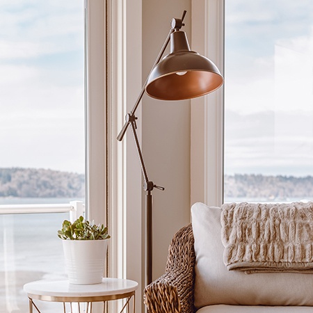 task or downbridge kinds of floor lamps  are very good choice for your reading corner