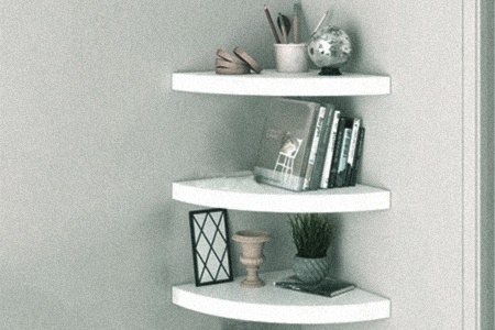 curved corner cut shelves