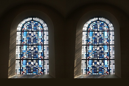 stained glass or frosted glass