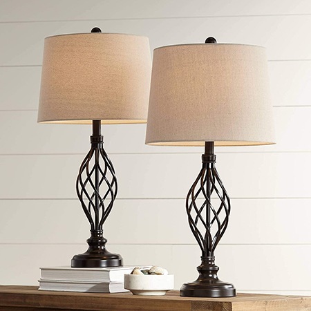 there are different kinds of lamps that can be used as table lamps, you can pick whatever design you like