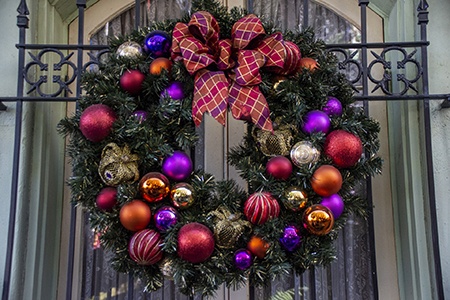 different types of wreaths, like vintage ornament wreaths, are created with ornaments 