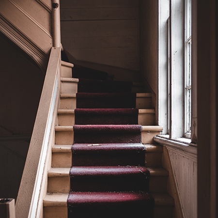 some kinds of staircases, like winder staircases, do not have a small landing area