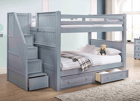 bunk beds with stairs are alternate bunk bed styles that are safer to climb in and out of