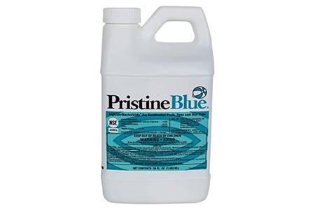 pristine blue pool water cleaner is a non-chlorine alternative using copper ionization