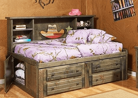 Place Two Twin Beds With a Wide Dresser Behind to form bunk bed alternatives that can save a little floor space