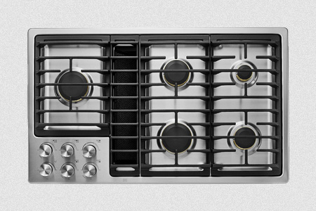 there are different types of stoves, named downdraft stove, that have their own ventilation system
