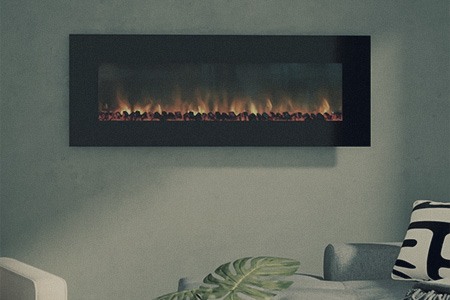 wall-mounted fireplaces