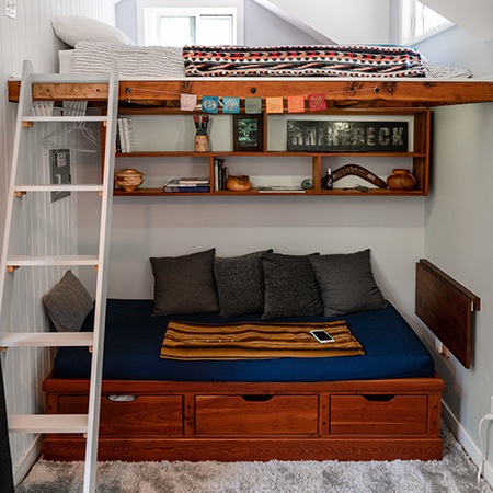 loft beds can be considered as the best guest bed options if you have limited space