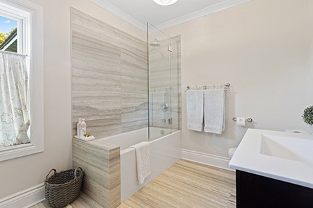 marble panels are good-looking alternatives to tile in showers