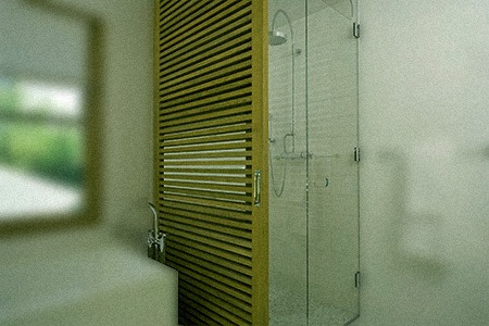 shower screens made of repurposed wood