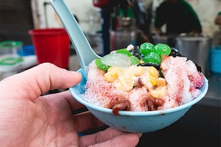 baobing does not taste or look like the all other types of ice cream, it is made with shaved ice