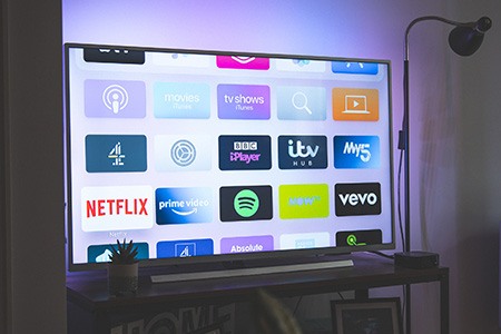 some tv types, nowadays has a feature called smart tv, that lets you connect to the internet and tv apps