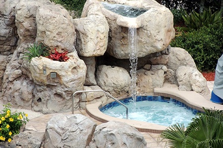 waterfall hot tub