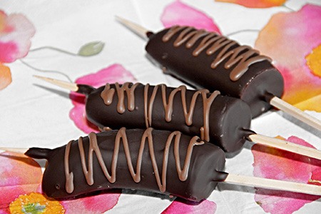 chocolate covered banana pops